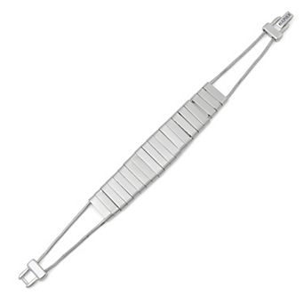 Napier Silver Tone Textured Flex Bracelet