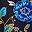 Black Blue Flora