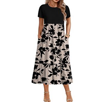 Zeagoo Women' Short Sleeve Plus Size Maxi Dress with Pockets Loose Casual Summer Dresses
