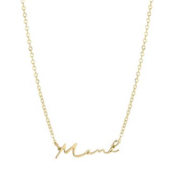 Adornia Tarnish Resistant 18k Gold Flash Plated Cursive Mama Pendant Necklace
