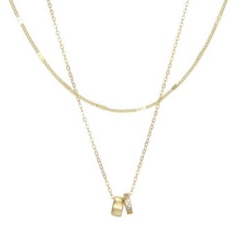 Adornia 14k Gold Flash Plated 2 pc Necklace Set