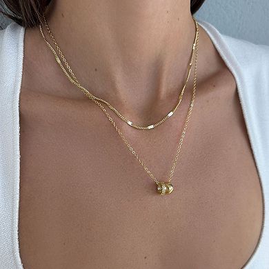 Adornia 14k Gold Flash Plated 2-Piece Necklace Set