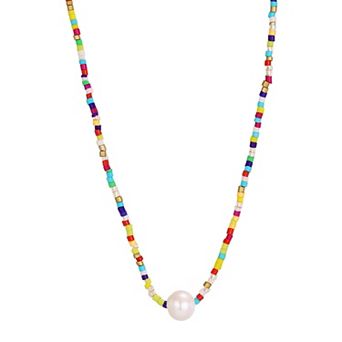 Adornia Freshwater Cultured Pearl & Color Bead Pendant Necklace