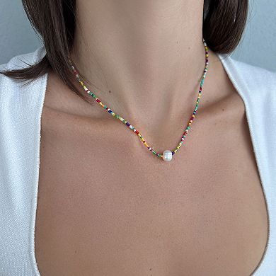 Adornia Freshwater Cultured Pearl & Color Bead Pendant Necklace