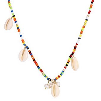 Adornia Freshwater Cultured Pearl & Shell Pendant Necklace