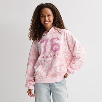 Juniors' Western 76 Pink Camo Jersey Graphic Hooded Sweatshirt