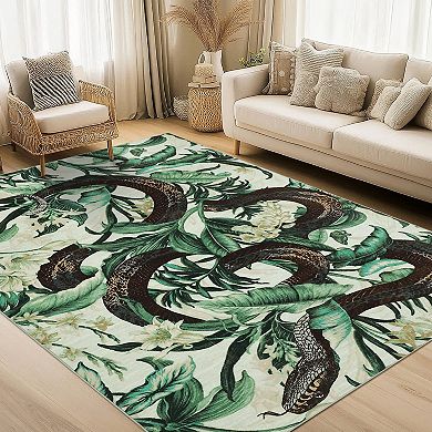 Polyester Pearl Velvet Beige Green Rectangular Hallway Bathroom Entryway Kitchen Office Foldable