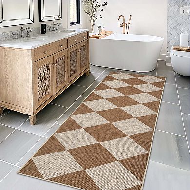 Modern Checkered Area Rugs Washable Geometric Carpet Contemporary Accent Area Rugs