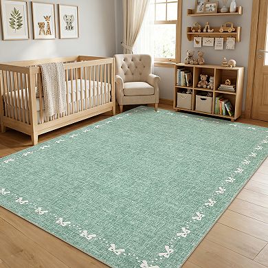 Modern Solid Color Area Rug for Bedroom Non Slip Machine Washable Rug for Dining Room Bathroom
