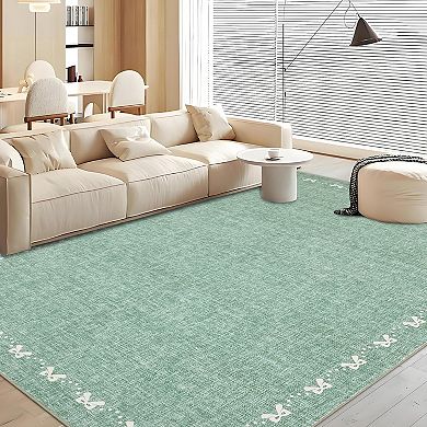 Modern Solid Color Area Rug for Bedroom Non Slip Machine Washable Rug for Dining Room Bathroom