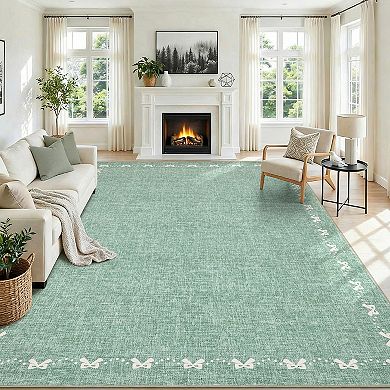 Modern Solid Color Area Rug for Bedroom Non Slip Machine Washable Rug for Dining Room Bathroom