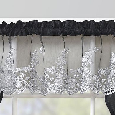 100% Polyester Bethany Embroidered 3 PC Kitchen Curtains Tier & Swag Set
