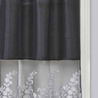 100% Polyester Bethany Embroidered 3 PC Kitchen Curtains Tier & Swag Set
