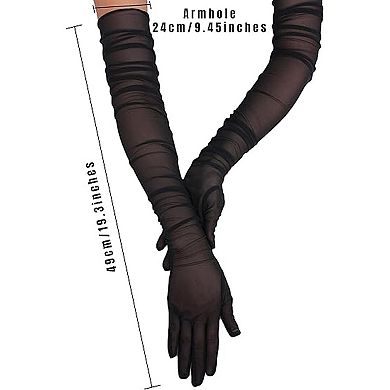 Avidlove Womens Long Sheer Gloves Tulle Mesh Gloves Wedding Opera Tea Party Dance Glove