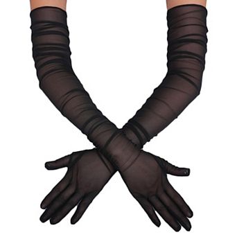 Avidlove Womens Long Sheer Gloves Tulle Mesh Gloves Wedding Opera Tea Party Dance Glove