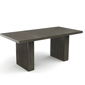Modern 71" Dining Table,Wood Rectangular Table with Storage & Fluted Legs,for Kitchen&Dining Room