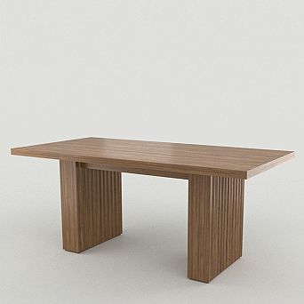 Modern 71" Dining Table,Wood Rectangular Table with Storage & Fluted Legs,for Kitchen&Dining Room