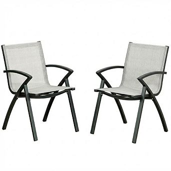 Aluminum Outdoor Dining Chair,Patio Dining Chair,Textilene Fabric Bistro Chair,Ergonomic Armchair