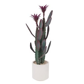 Large Artificial Cactus in Pot, Realistic Texture Faux Desert Cacti Plant for Home Garden Office