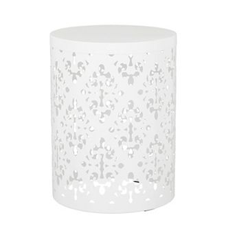 Compact Combination End Table With Metal Material For Patio Daily Placement
