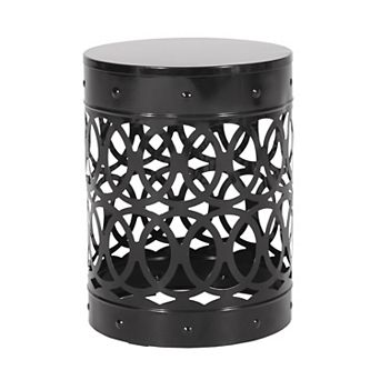 Reinforced End Table With Rustproof Metal Frame For Garden And Balcony