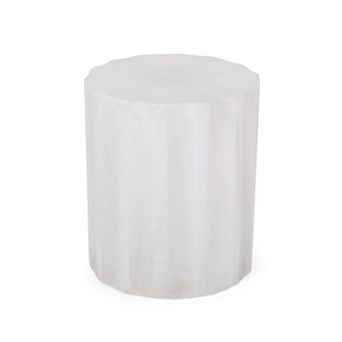 Lightweight Concrete Side Table With Smooth Finish For Outdoor Accent Decor