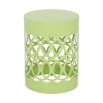 Combination Metal End Table With Compact Design For Outdoor Patio Layout
