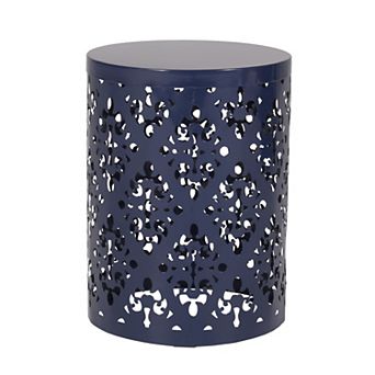 Combination Metal End Table With Sturdy Frame For Outdoor Patio Scenarios