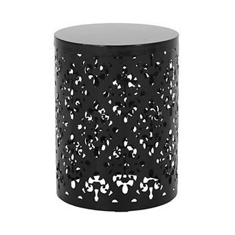 Large Metal End Table With Rust Resistant Build For Outdoor Courtyard Use