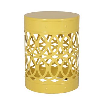 Combination Metal End Table With Stable Support For Outdoor Leisure Area