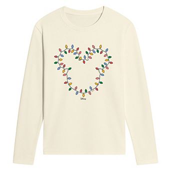 Men's Disney's© Mickey Mouse Christmas Lights Long Sleeve Graphic T-Shirt
