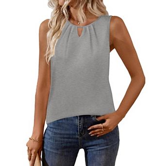 Zeagoo Womens Tank Tops Crewneck Loose Fit Basic Business Casual Summer Sleeveless Shirts Blouse