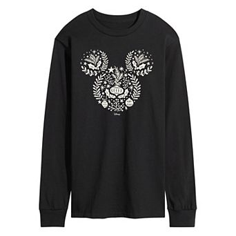 Men's Disney's© Mickey Mouse Scandinavian Christmas Silhouette Long Sleeve Graphic T-Shirt