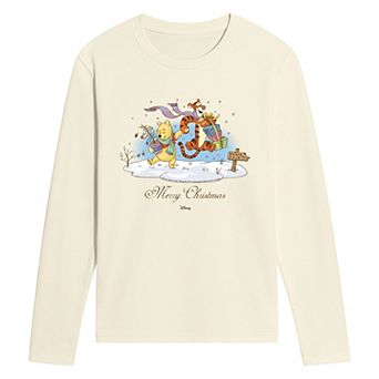 Men's Disney's© Winnie The Pooh & Tigger Merry Christmas Long Sleeve Graphic T-Shirt