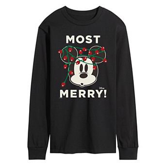 Men's Disney's© Mickey Mouse Most Merry! Long Sleeve Graphic T-Shirt