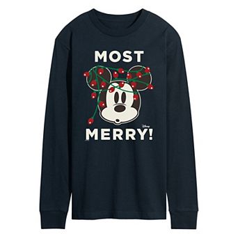 Men's Disney's© Mickey Mouse Most Merry! Long Sleeve Graphic T-Shirt