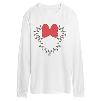 Men's Disney's© Minnie Mouse Christmas Lights Long Sleeve Graphic T-Shirt