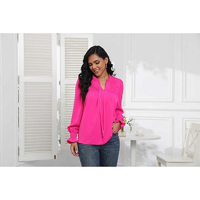 Zeagoo Woman Floral Printed Blouses Bohemian Long Sleeve Tops Boho Drawstring Shirts