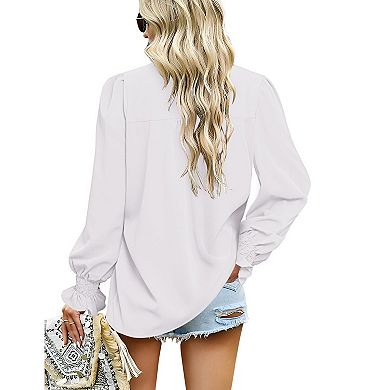Zeagoo Woman Floral Printed Blouses Bohemian Long Sleeve Tops Boho Drawstring Shirts