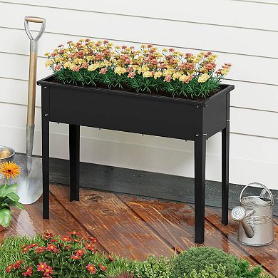 Costway Raised Garden Bed Elevated Metal Planter Box with Legs Drainage Holes Gardening Box