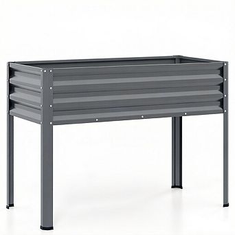 Costway Raised Garden Bed with Legs, Electro-Coating Metal Large Elevated Planter Box