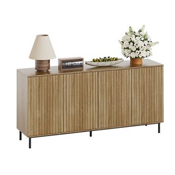 Fluted Sideboard Buffet Cabinet,Modern Storage Cabinet,Console Table,Wood Buffet Table