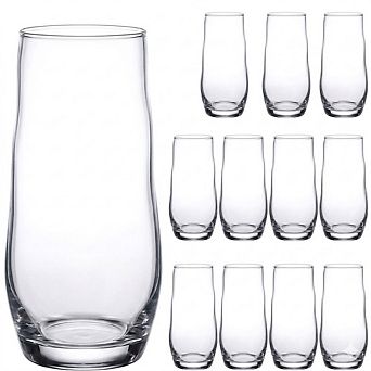 12 pc Highball Glass Set, Drinking Glasses for Cocktails & Beverages