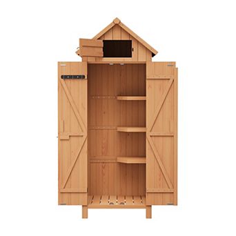 Outdoor Wood Storage Shed,Waterproof Garden Shed,Outdoor Storage Cabinet,Vertical Garden Tool Shed