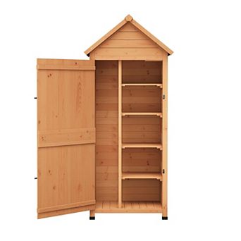 Outdoor Wood Storage Shed,Waterproof Garden Shed,Outdoor Storage Cabinet,Vertical Garden Tool Shed
