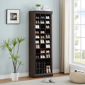 10 tier Shoe Storage Cabinet, 10 tier Tall Shoe Cabinet with Boots Racks and 27 Cubbies