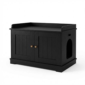 Cat Litter Box Enclosure,Hidden Litter Box Furniture End Table,Indoor Cat Washroom,Wooden Pet House