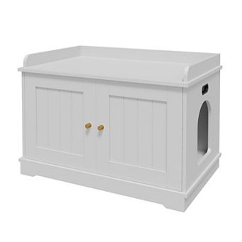 Cat Litter Box Enclosure,Hidden Litter Box Furniture End Table,Indoor Cat Washroom,Wooden Pet House