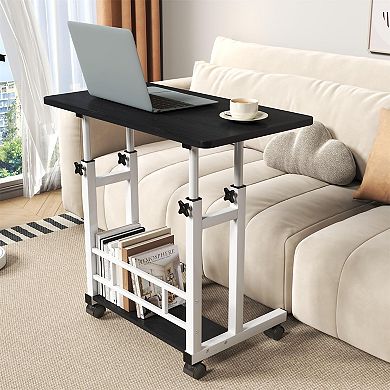 Mobile Standing Desk,Adjustable Height Computer Desk,Rolling Laptop Desk,Portable Stand Up Desk