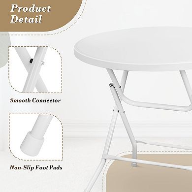 Cocktail Table,Bar Height Folding Table,Folding Round High Top Table,Portable Plastic Round Table